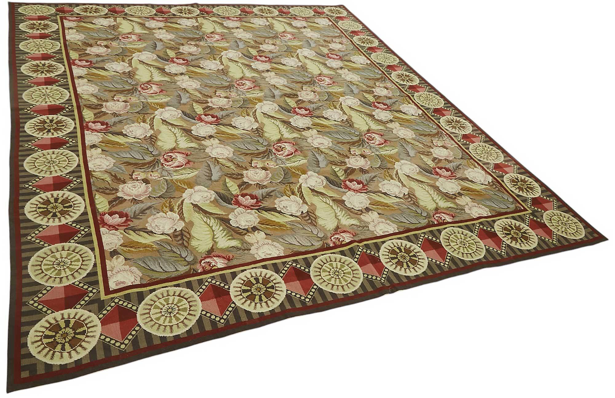 Handmade Vintage Flatweave Needlepoint Kilim 243 cm x 304 cm