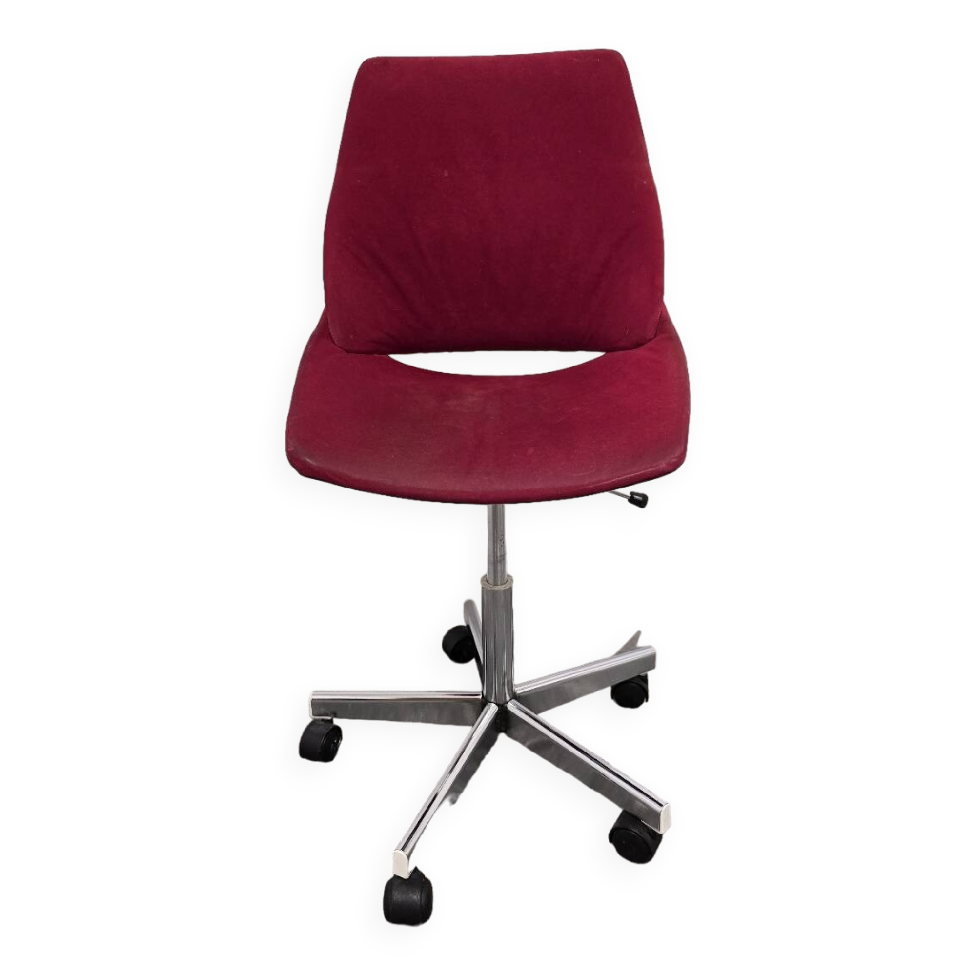 Chaise de bureau pivotante rouge des années 1970