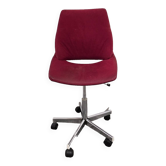 Chaise de bureau pivotante rouge des années 1970