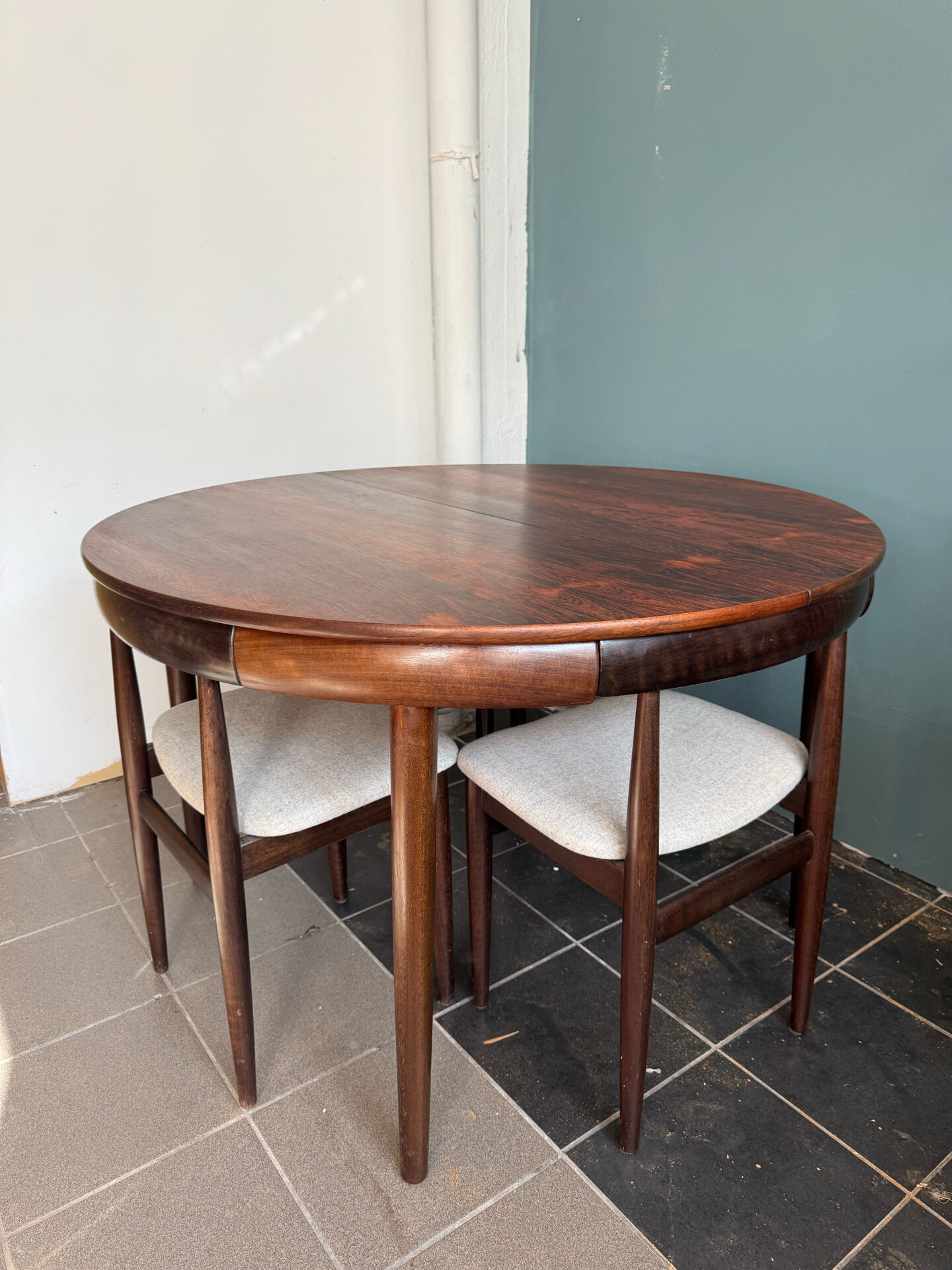 Rare Hans Olsen Roundette dining set, Denmark (1960s)