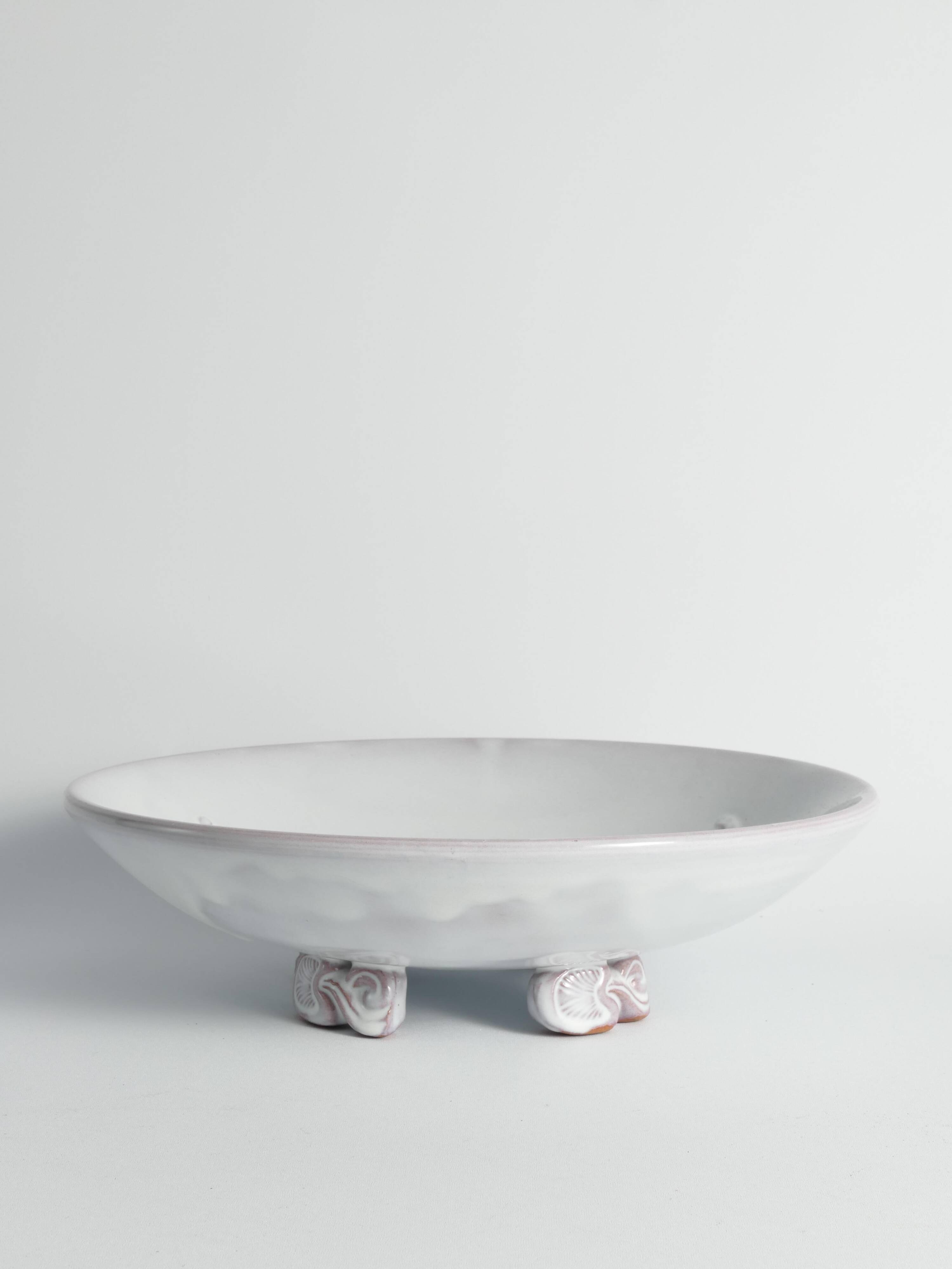 Art Deco White Earthenware Mermaid Bowl "300" by Mari Simmulson for Upsala-Ekeby