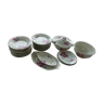 Service in white porcelain ART DECO, stamped, HB, model peonies, composed of 29 pieces silver edging,