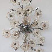 Large Size Gold and Transparent Murano Glass Wall light or Ceiling Light Fl
