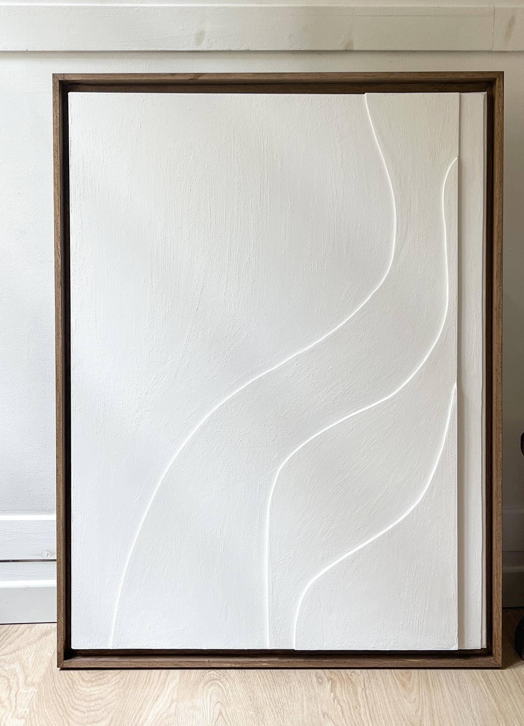 Tableau relief minimaliste blanc