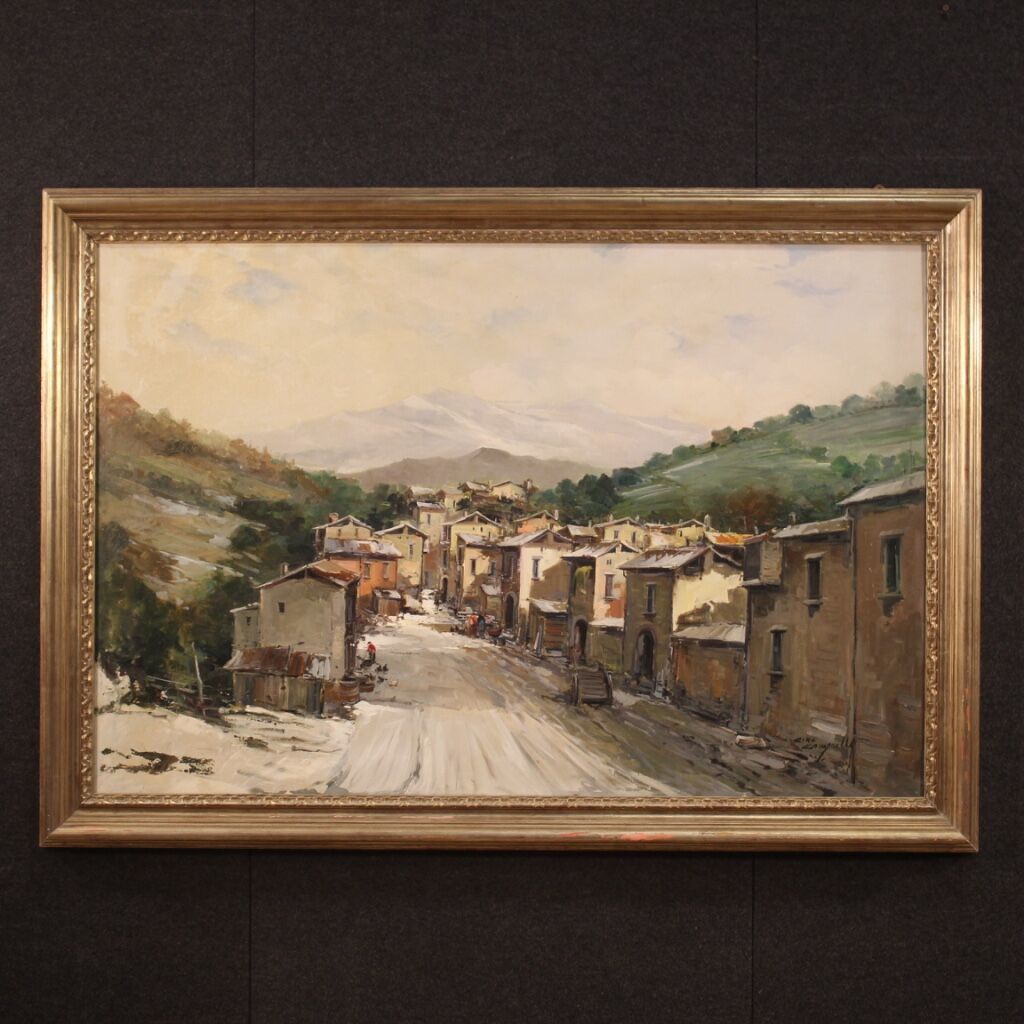 Signed Italian landscape painting from the 20th century