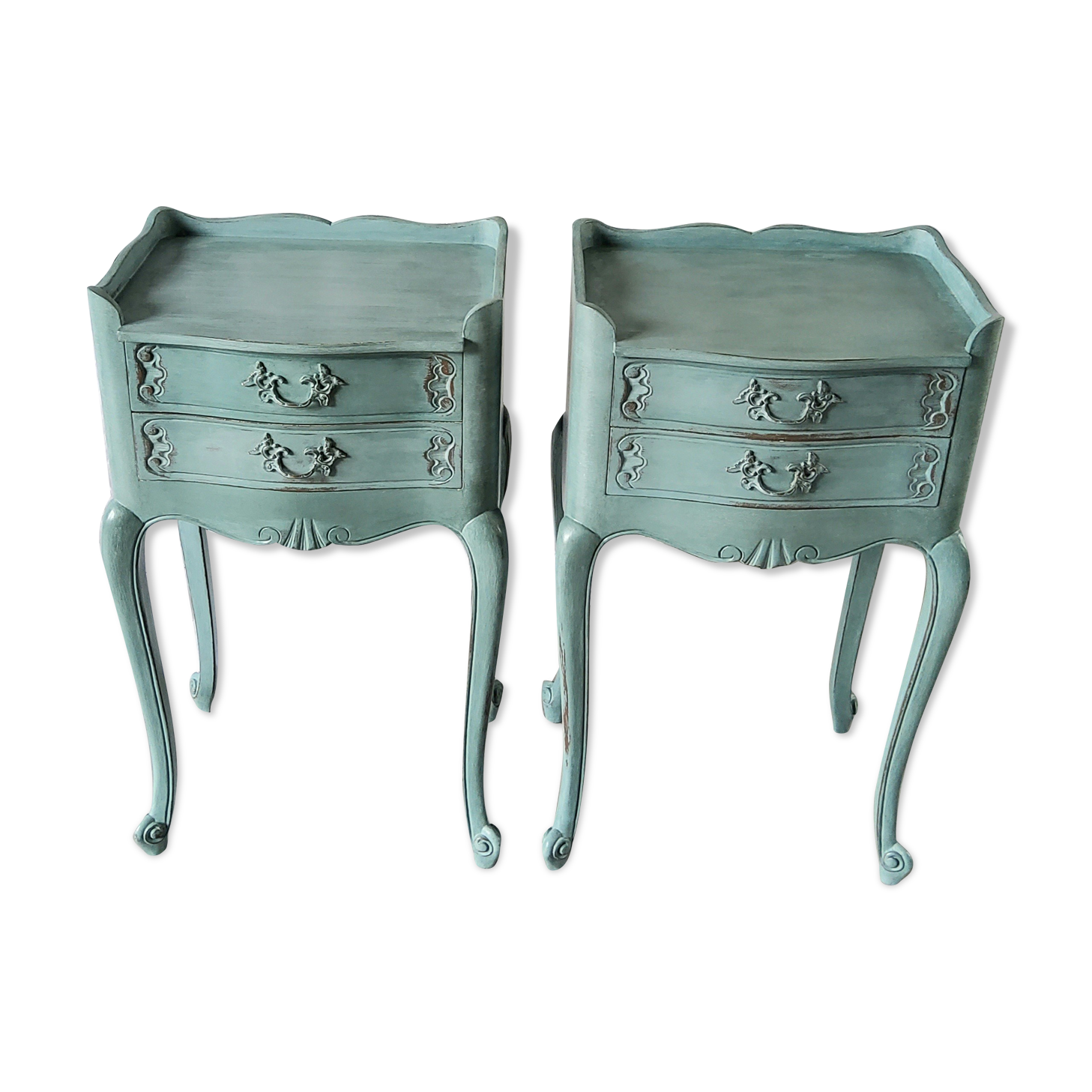 Pair of patinated Louis XV bedside tables