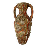 Vintage 70s amphora vase with volcanic effect