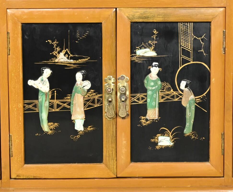 Asian Liquor Cabinet in Lacquered Wood, China – 1950