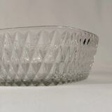 Square chiseled glass bowl