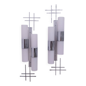 Paire d'appliques en - opaline