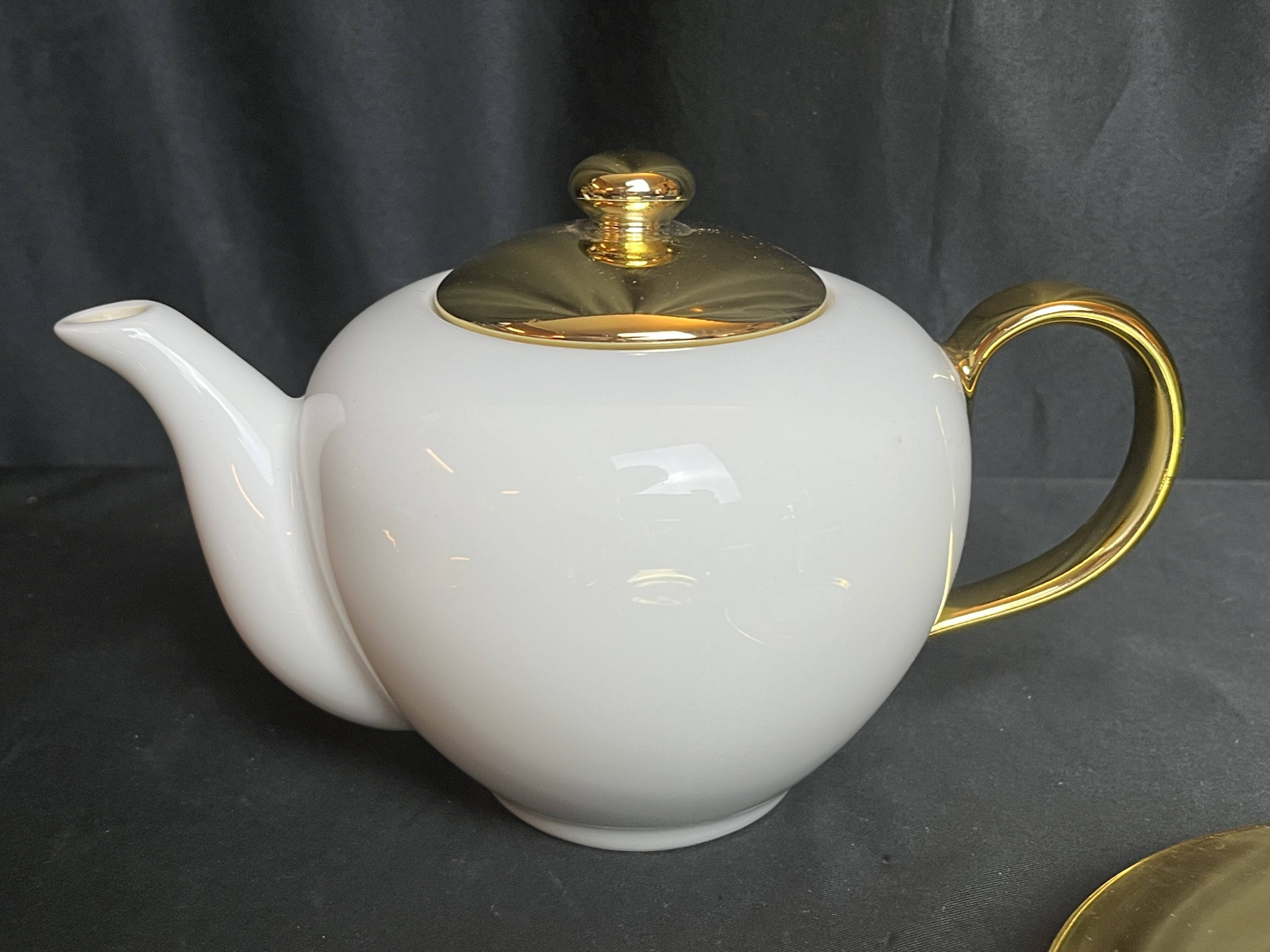Tableware coffee and tea service 5 pieces Geneviève Lethu 20th century