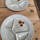 6 compartment plates in porcelain Sarreguemines France