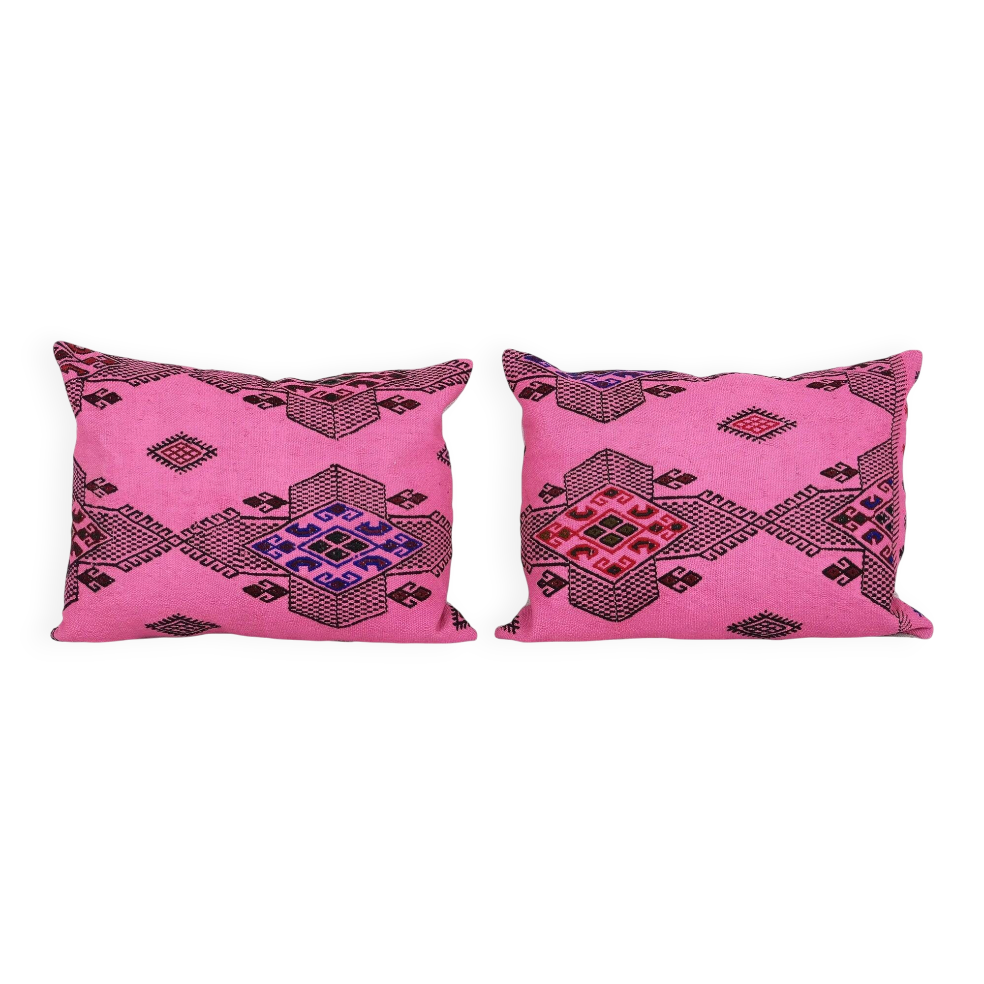 Set of 2 vintage kilim cushion covers 41x61 cm