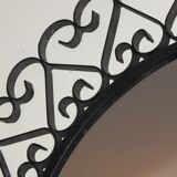 Vintage twisted iron mirror, 1950s, 39cm