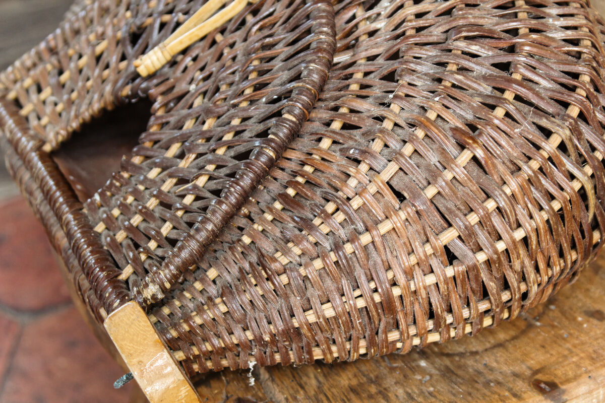 Rattan braided fishing basket