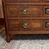 Louis XVI period chest of drawers in walnut, oak and fir, 18th century