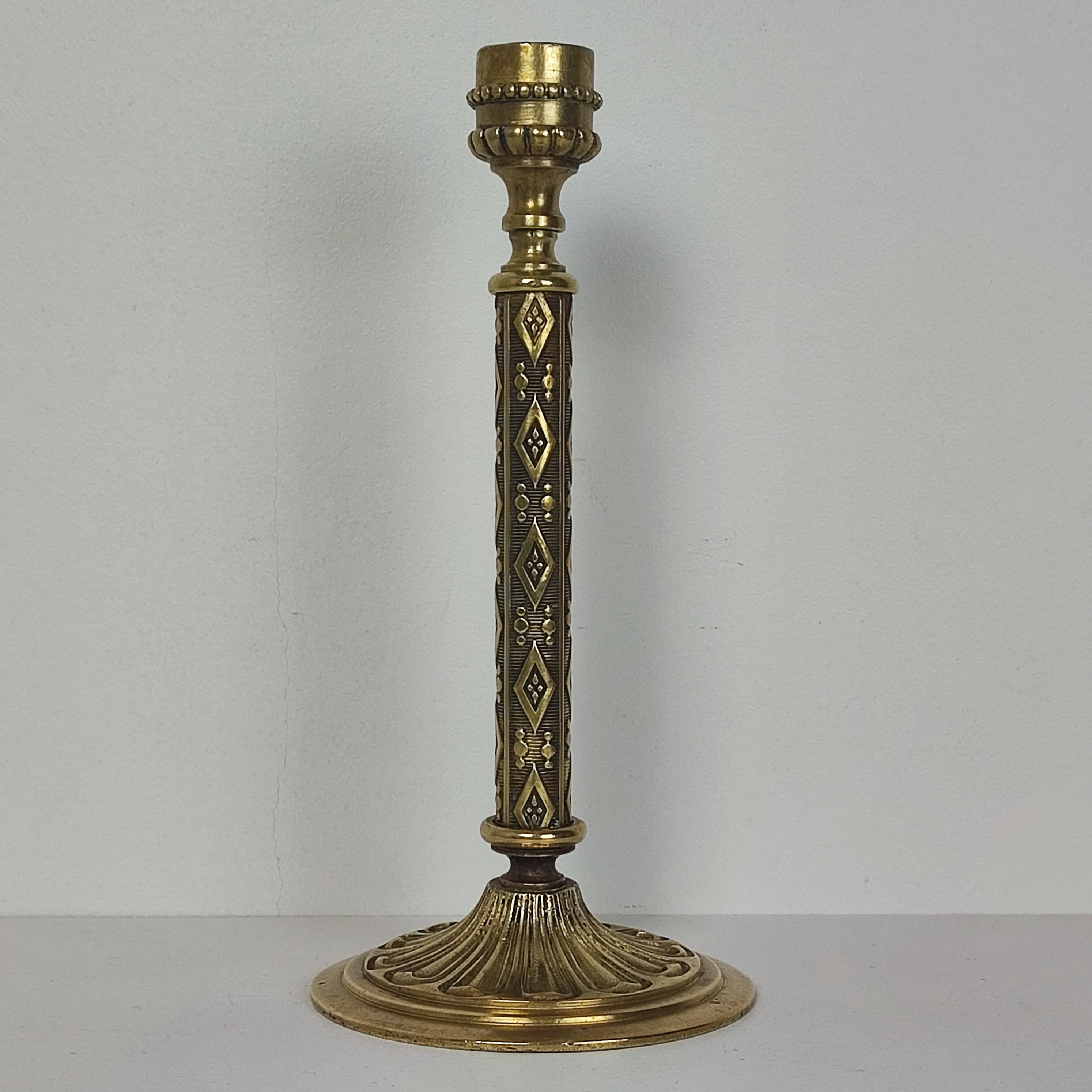 Gilt bronze candle holder