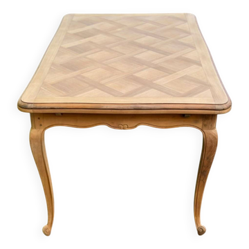 Large Louis XV dining table stripped in solid cherry wood 1970 270cm