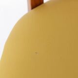 Vintage Beechwood Chair with Yellow Faux Leather Seat – 1960s/1970s Germany