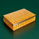 Lucite & rattan vanity box, Christian Dior style, circa 1970s