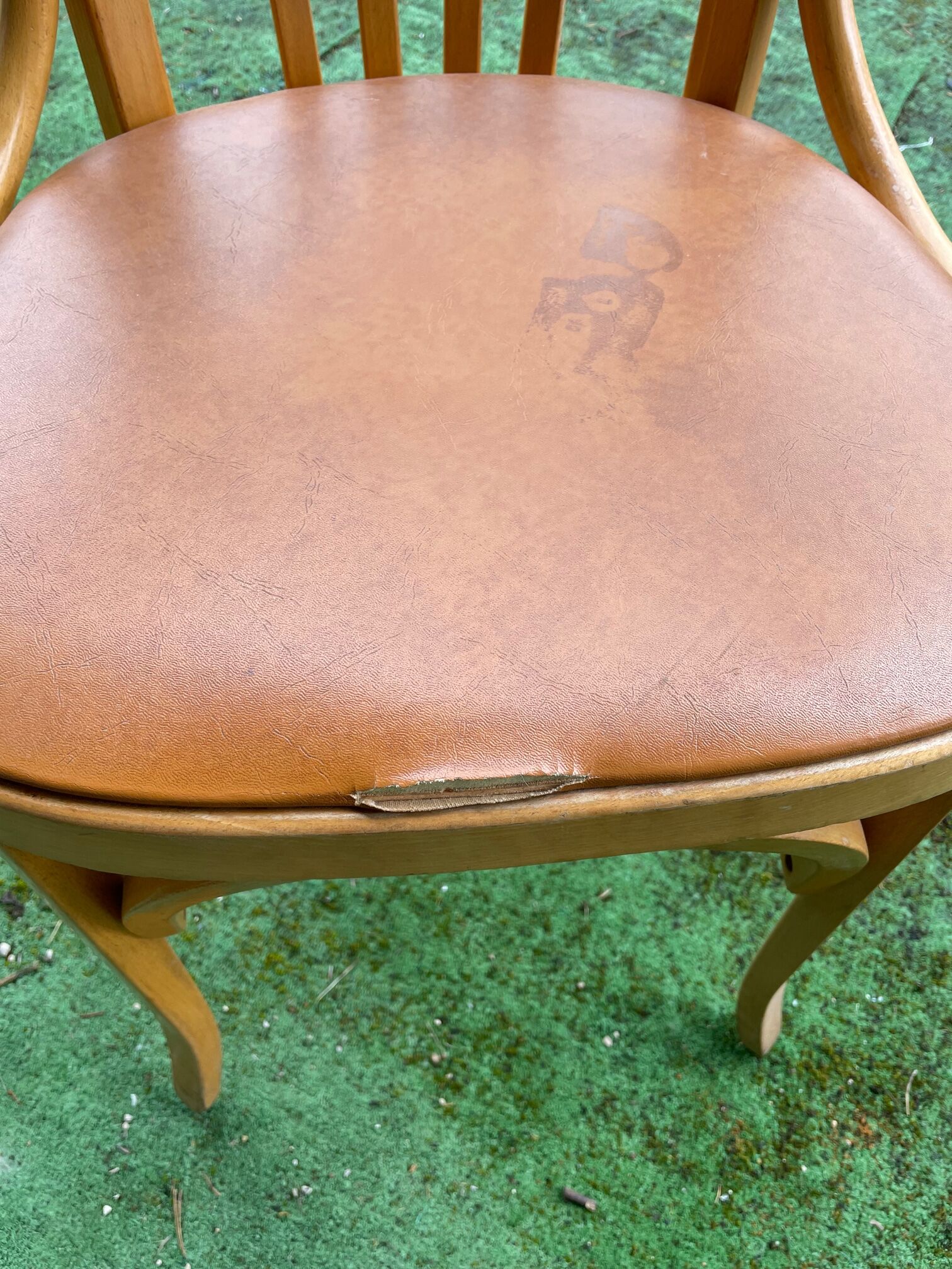 Baumann armchair n°21 seat imitation beige leather