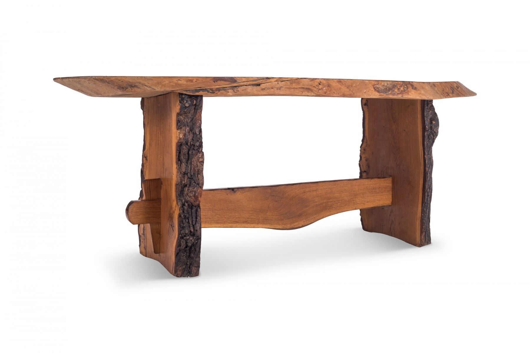 1960s American red wood wabi wabi style dining table