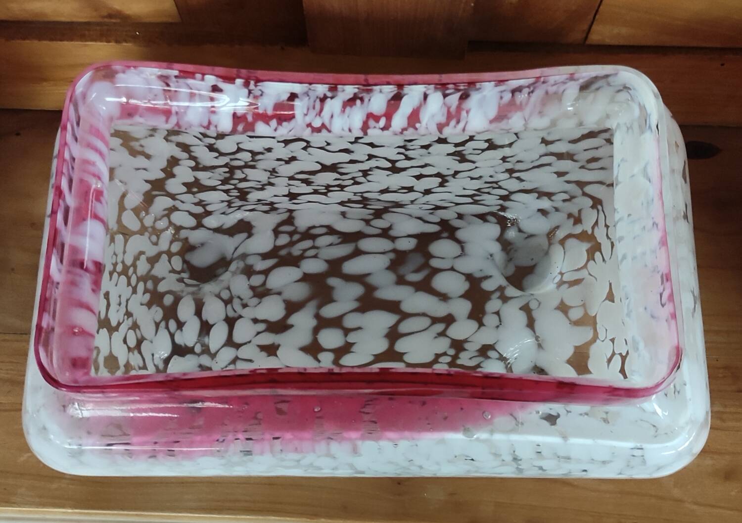 Old planter set and 2 Clichy glass vases