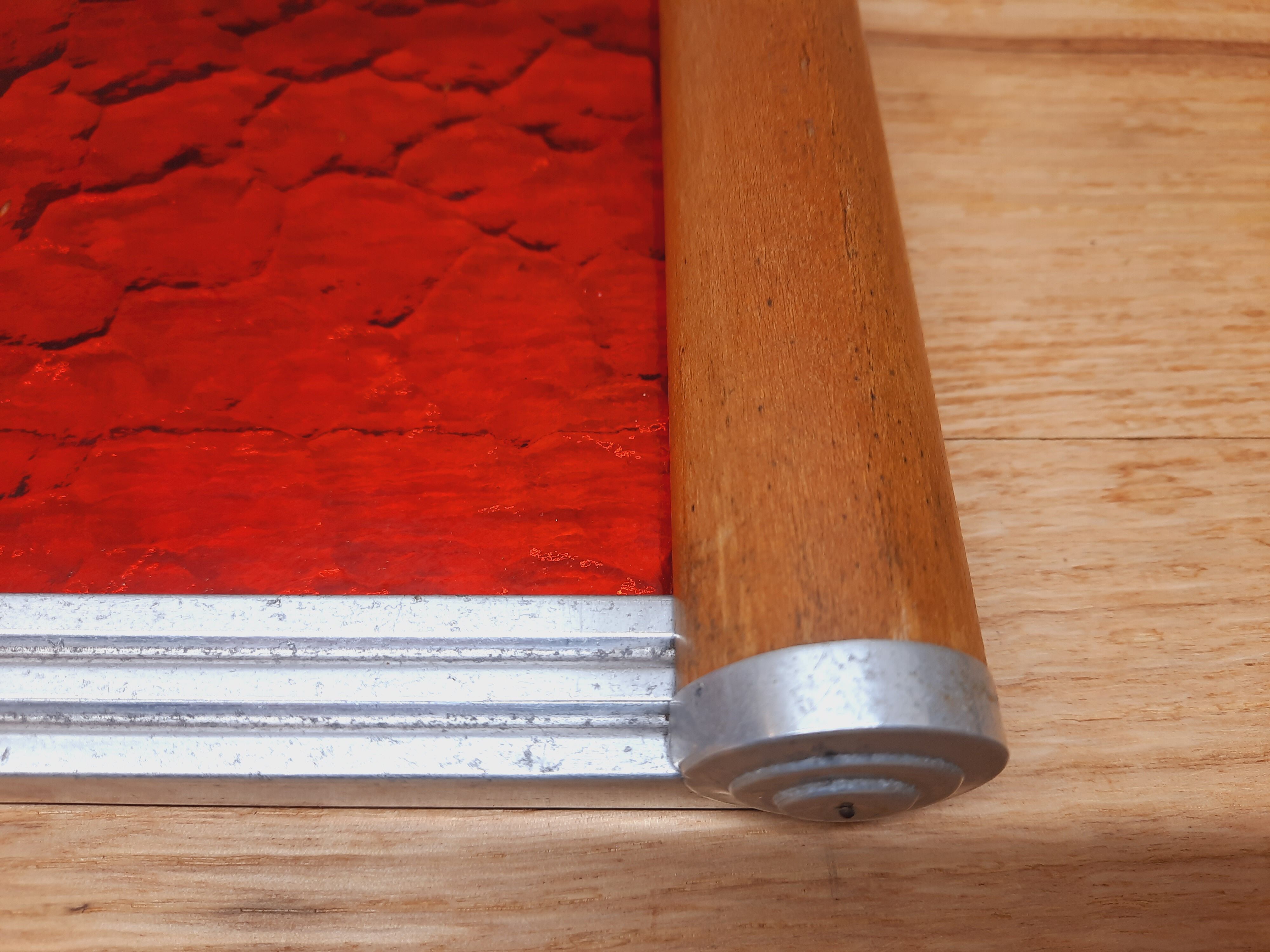 Plateau art deco verre rouge