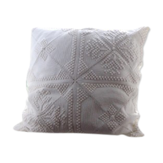 cotton cushion white wire from Scotland handmade 60x60cm