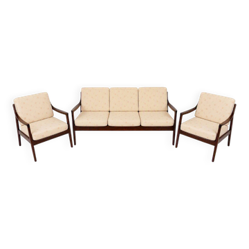 Original Vintage France & Søn Teak Lounge Set (1x Sofa & 2x Armchairs)