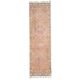 Vintage Turkish Hand-Knotted Wool Cotton Pink Runner92x335