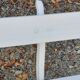 Old white garden bench cast iron feet 19th century