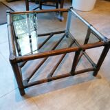 Rattan and wicker coffee table