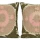 Lot de 2 housses de coussin brodées vintage 61x64 cm