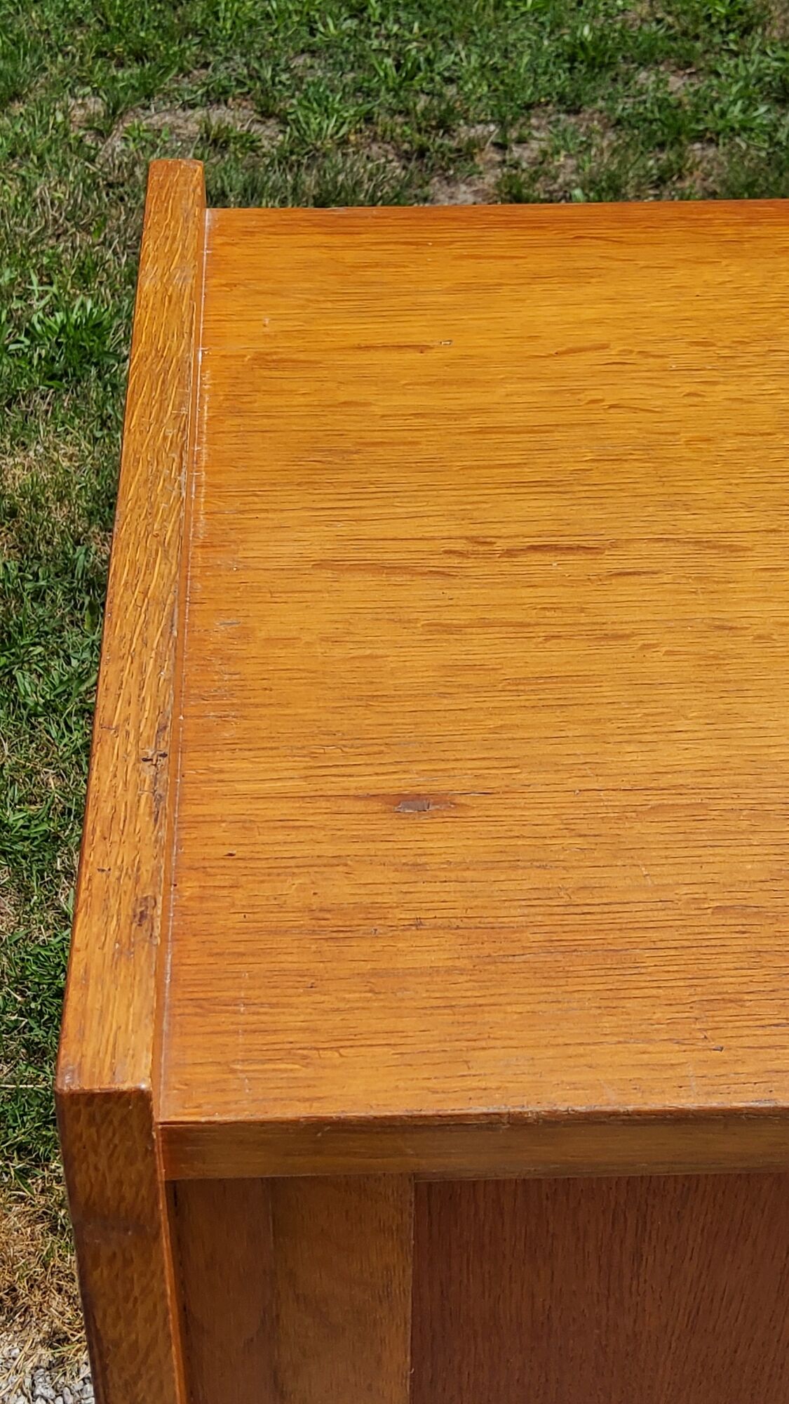 Vintage Golden Blond Oak Chest of drawers Feet Compass 6 Drawers 1 Door 50s