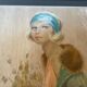 Portrait de femme art déco couleurs irisées