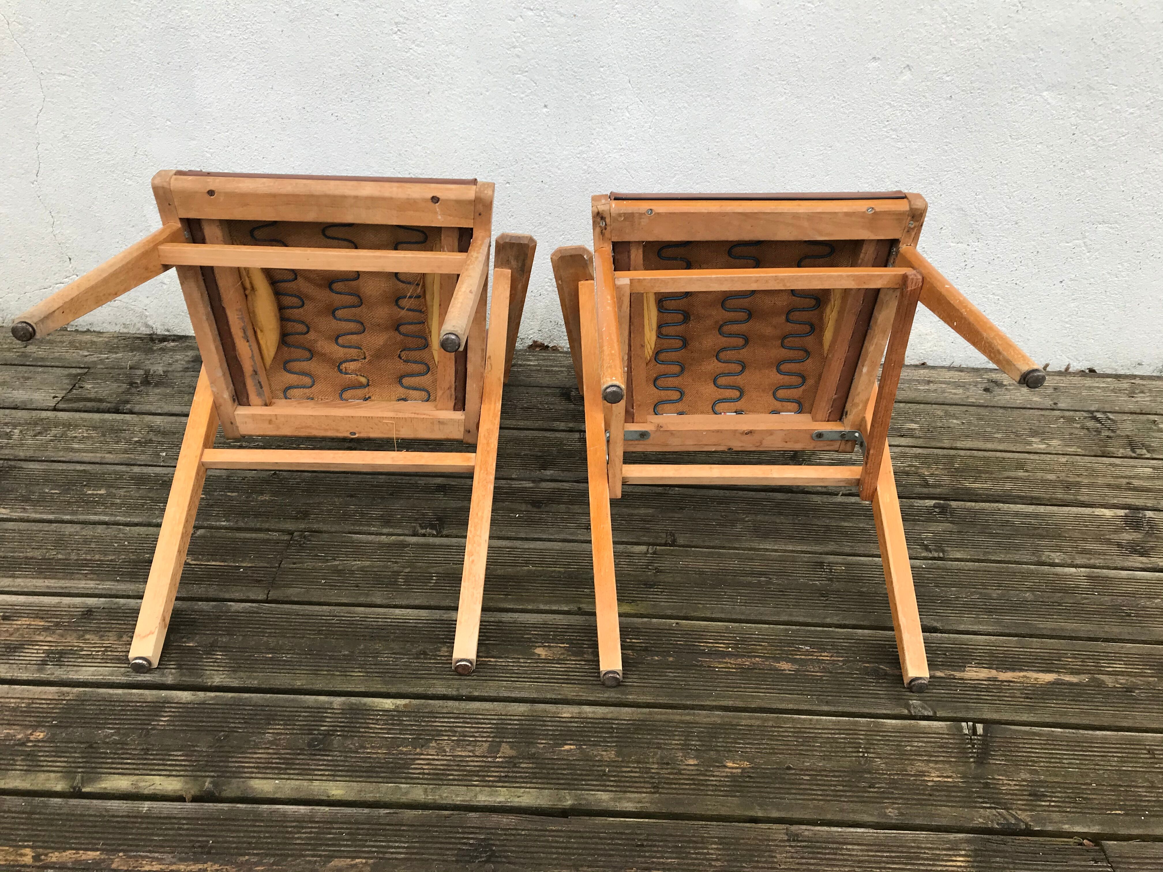 Paire de fauteuils bridges années 50