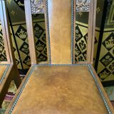6 art deco chairs leather sitting