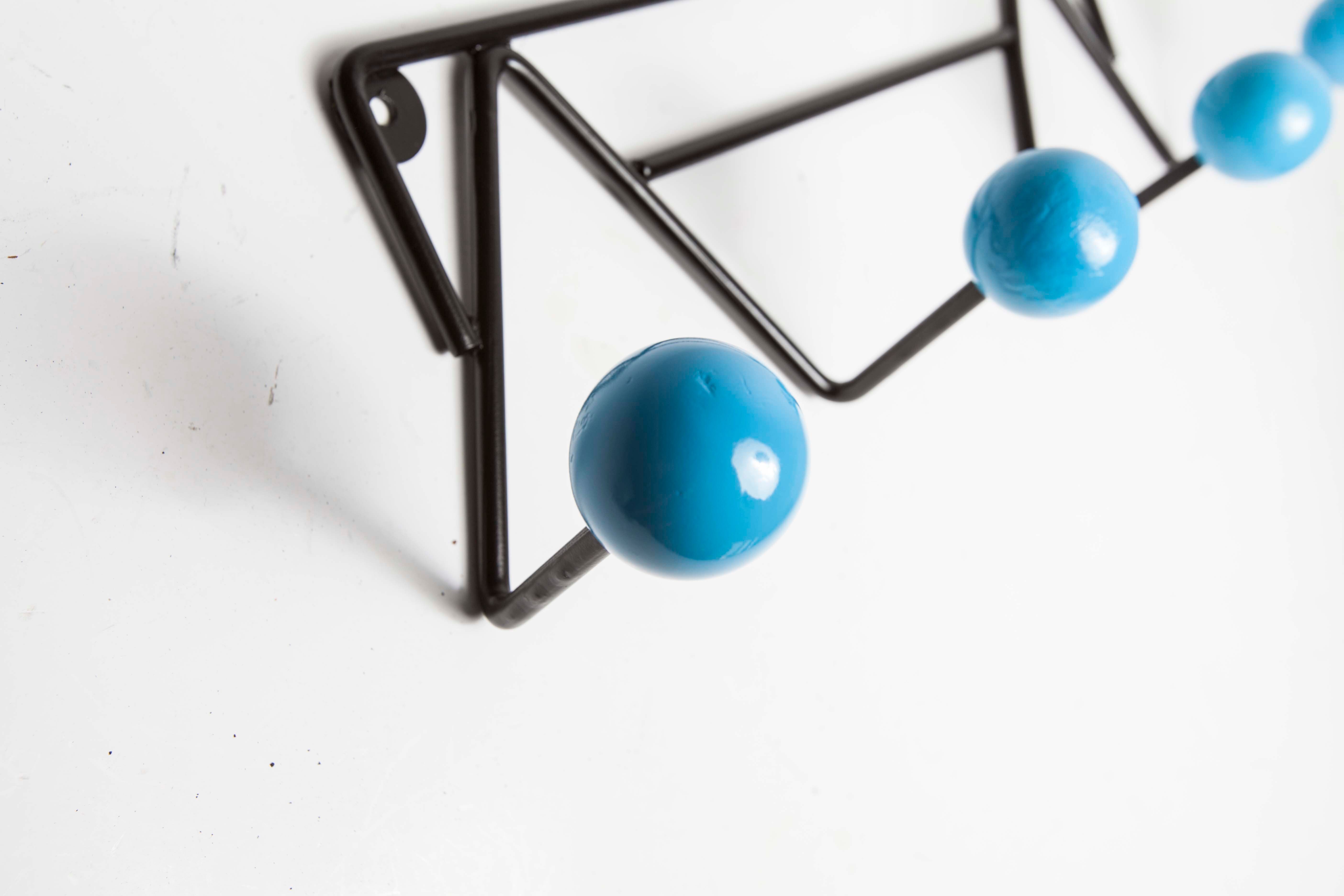 Door 4 peg coat restored blue balls