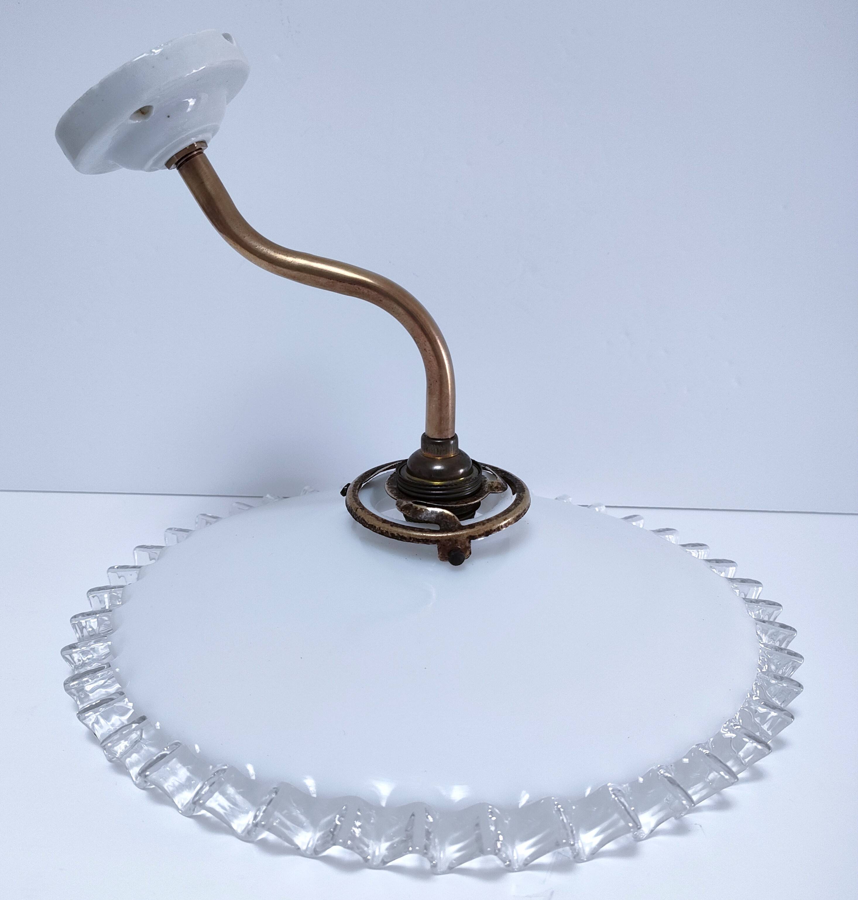 Opaline porcelain brass wall light early 20th century