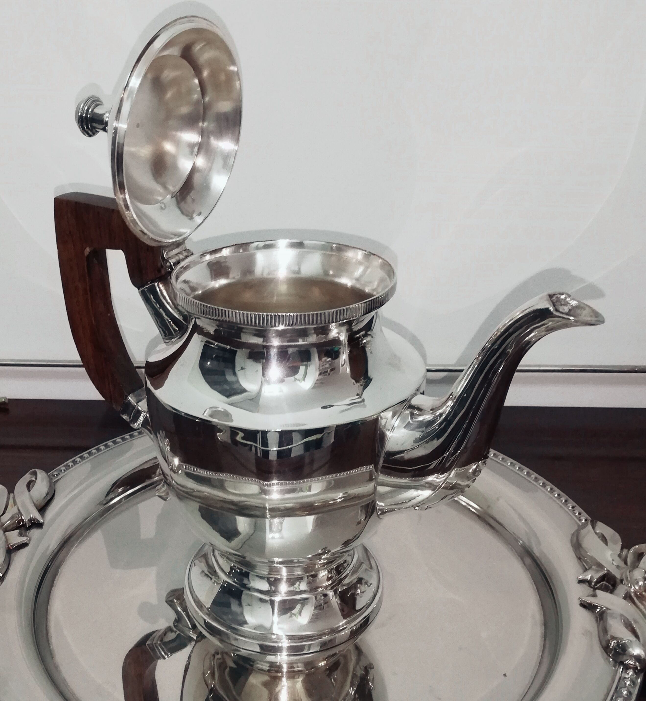 Art Deco style silver metal coffee service