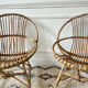 Pair of vintage rattan armchairs