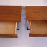 Pair of Scandinavian design hanging bedside tables 1960