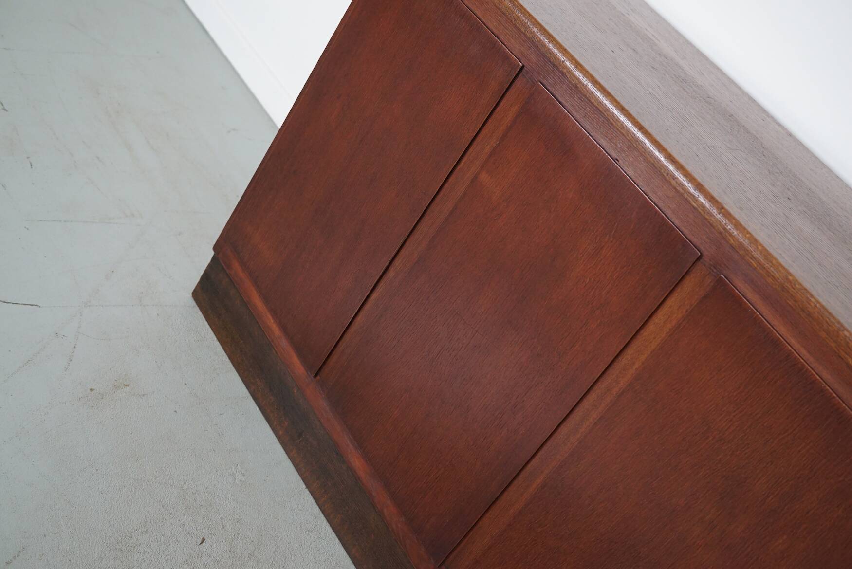 Dutch Industrial Oak Apothecary Cabinet, Mid-20th Century