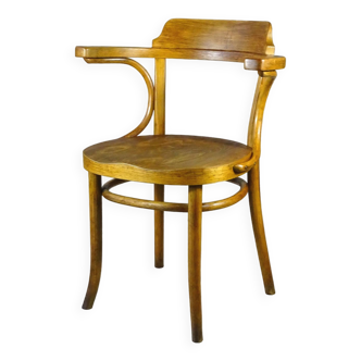 Fauteuil Bistrot Thonet N°B4 vers 1930 assise bois saddle