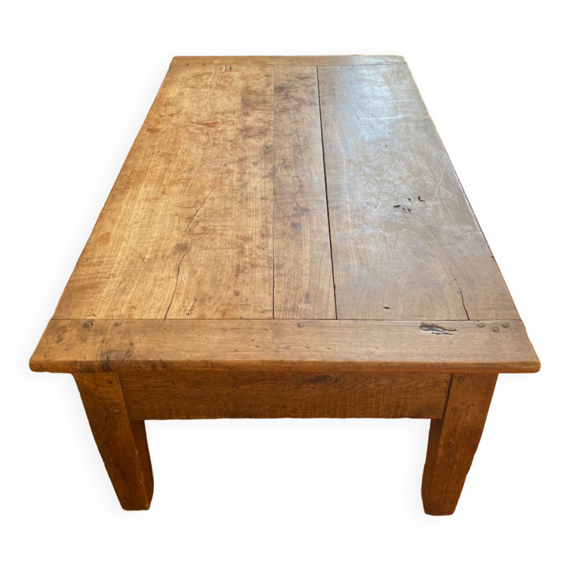 Wooden coffee table with interior storage