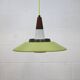 Opal glass and green aluminium shade vintage lamp by Voss Belysning - Denmark