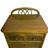 Chiffonier furniture with drawers rattan green wood