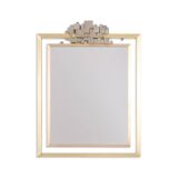 “Boizot” model mirror in brass, varnished finish. Contemporary.
