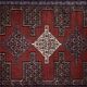 Vintage Hand-Woven Middle Eastern Oriental Senneh Rug, 1960s